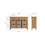 Rustic Oak 9 Drawer Storage Unit