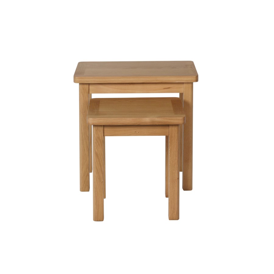 Set of 2 Oak Nest of Tables