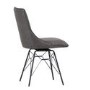Pair of Faux Leather Grey Dining Chairs - Evander
