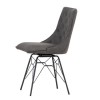 Pair of Faux Leather Grey Dining Chairs - Evander