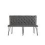 Small Grey Dining Bench with Studded Back 