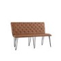 GRADE A1 - Small Tan Dining Bench with Studded Back