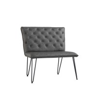 ONLY OPENED - Extra Small Grey Dining Bench with Studded Back ONLY OPENED - Extra Small Grey Dining Bench with Studded Back