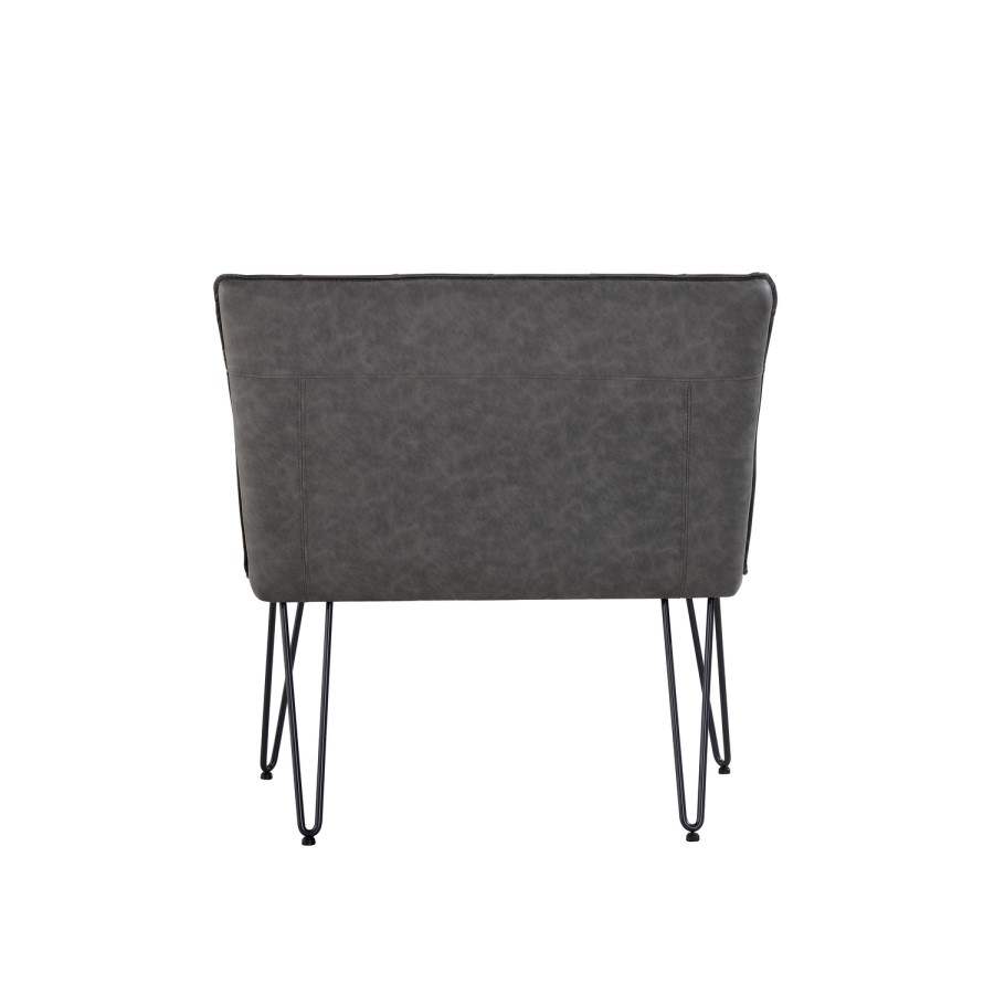 ONLY OPENED - Extra Small Grey Dining Bench with Studded Back