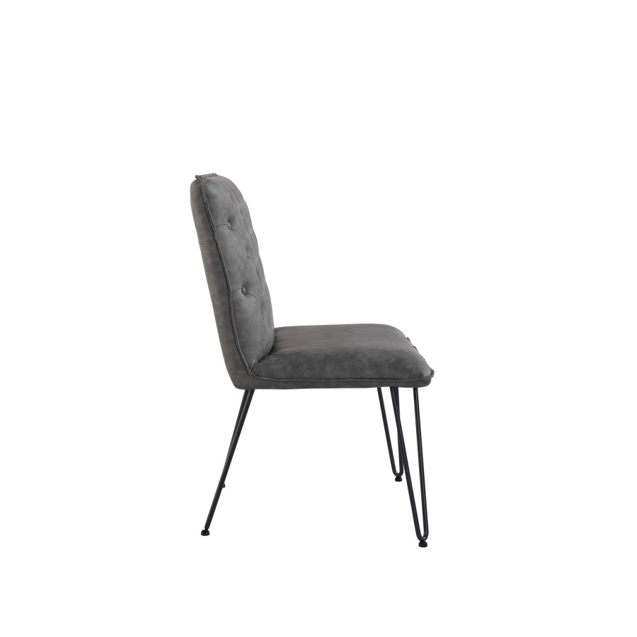 ONLY OPENED - Extra Small Grey Dining Bench with Studded Back