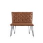 Extra Small Tan Dining Bench with Studded Back