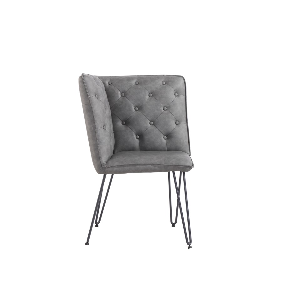 Grey Studded Back Corner Bench