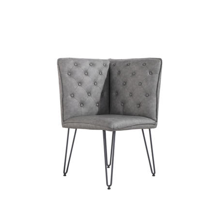 Grey Studded Back Corner Bench