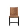 Pair of Tan Dining Chairs with Diamond Stitching