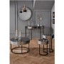 Smoked Grey Console Table with Mirrored Panels