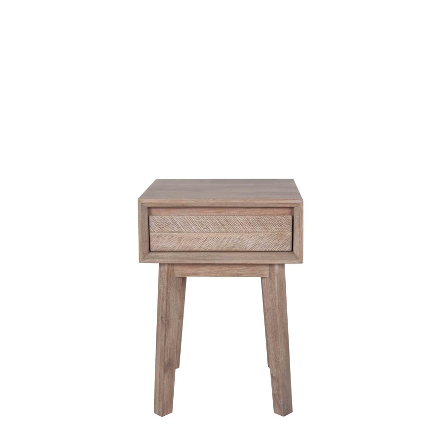 Wood Side Table with 1 Drawer 