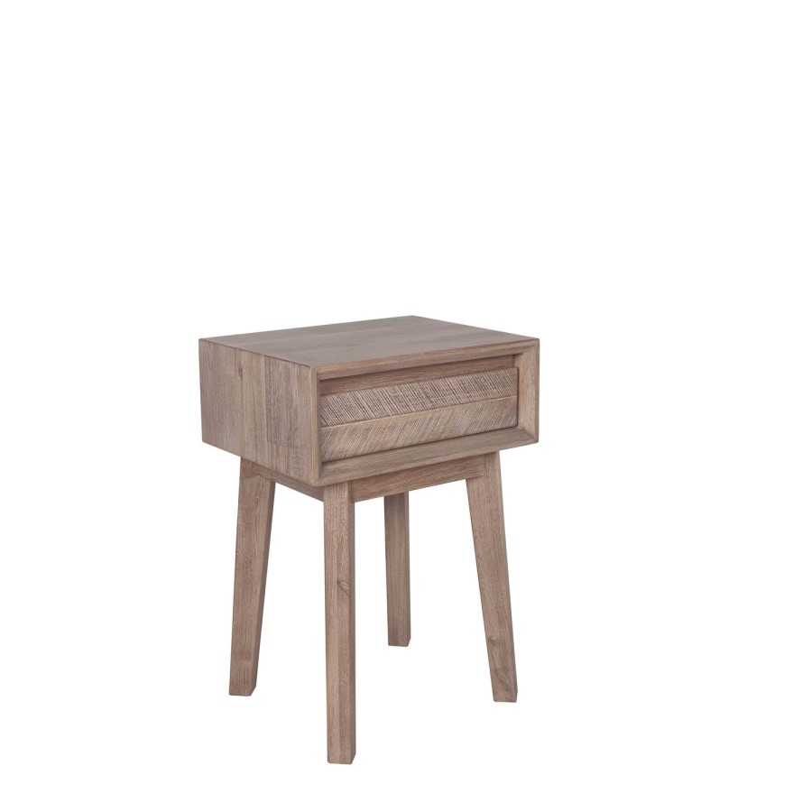 Wood Side Table with 1 Drawer 