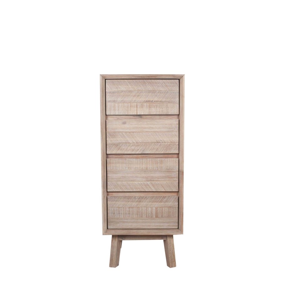 Sand Wash Acacia Wood Sideboard with 4 Drawers