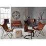 Steel Grey Leather & Iron Butterfly Chair