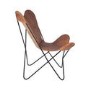 GRADE A1 - Vintage Brown Leather & Iron Butterfly Chair