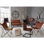 GRADE A1 - Vintage Brown Leather & Iron Butterfly Chair