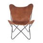 Hide Leather & Iron Butterfly Chair