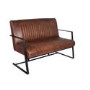 Vintage Brown Leather & Iron Sofa