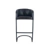 Grey Tub Leather Bar Stool with Back