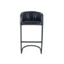 Grey Tub Leather Bar Stool with Back