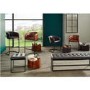 Steel Grey Leather & Iron Curved Back Dining Chair