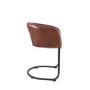 Vintage Brown Leather & Iron Curved Back Chair