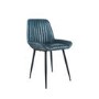 Prussian Blue Leather & Iron Retro Dining Chair