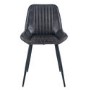 Steel Grey Leather & Iron Retro Dining Chair
