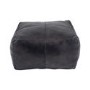 GRADE A2 - Steel Grey Leather Square Pouffe