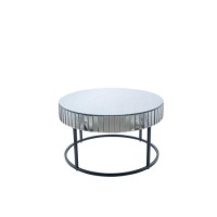 Smoked Grey Coffee Table with Mirror Panels