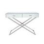 Silver Mirrored Glass & Metal Console Table