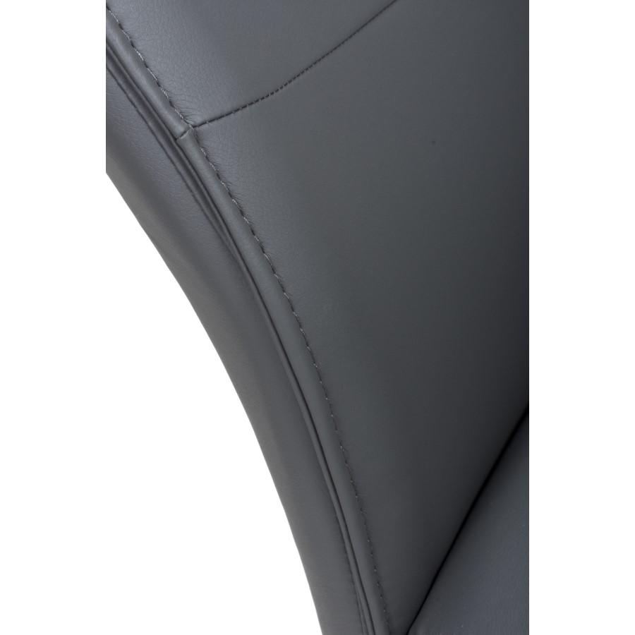 GRADE A1 - Hilton Cantilever Dining Chairs in Grey Faux Leather 