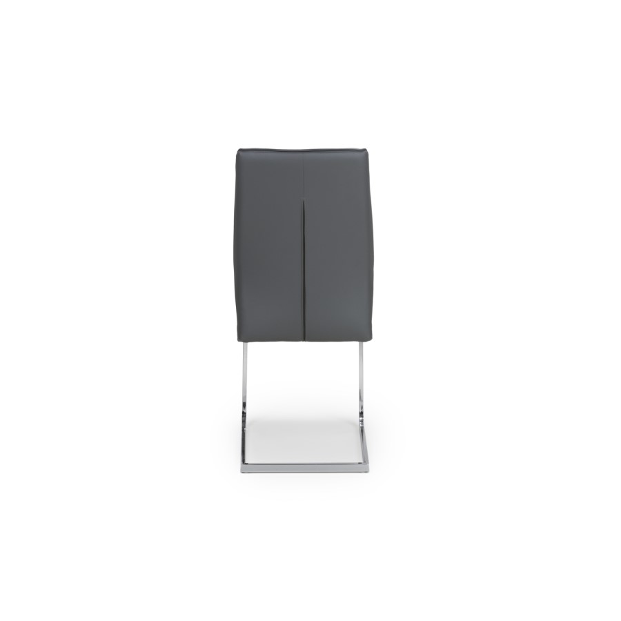 GRADE A1 - Hilton Cantilever Dining Chairs in Grey Faux Leather 