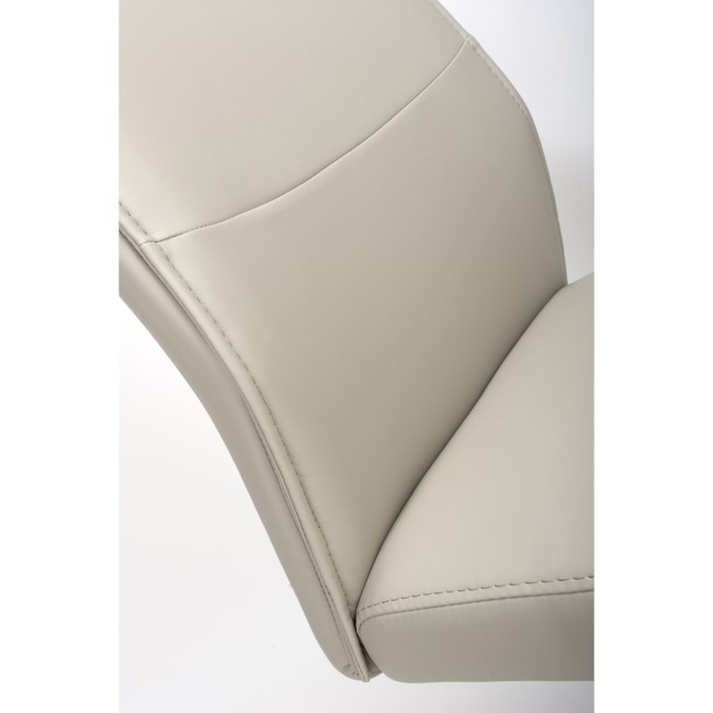 Set of 2 Cream Faux Leather Cantilever Dining Chairs - Hilton