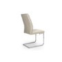 Set of 2 Cream Faux Leather Cantilever Dining Chairs - Hilton