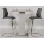 Hilton Bar Stools in Grey Faux Leather