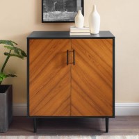 Wooden Double Door Sideboard with Black Frame 