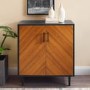 Wooden Double Door Sideboard with Black Frame 