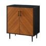 Wooden Double Door Sideboard with Black Frame 