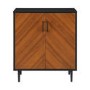 Wooden Double Door Sideboard with Black Frame 