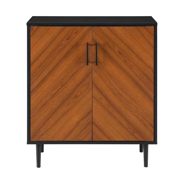 Wooden Double Door Sideboard with Black Frame 