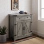 Grey Wooden Sideboard with Double Door & Drawers 