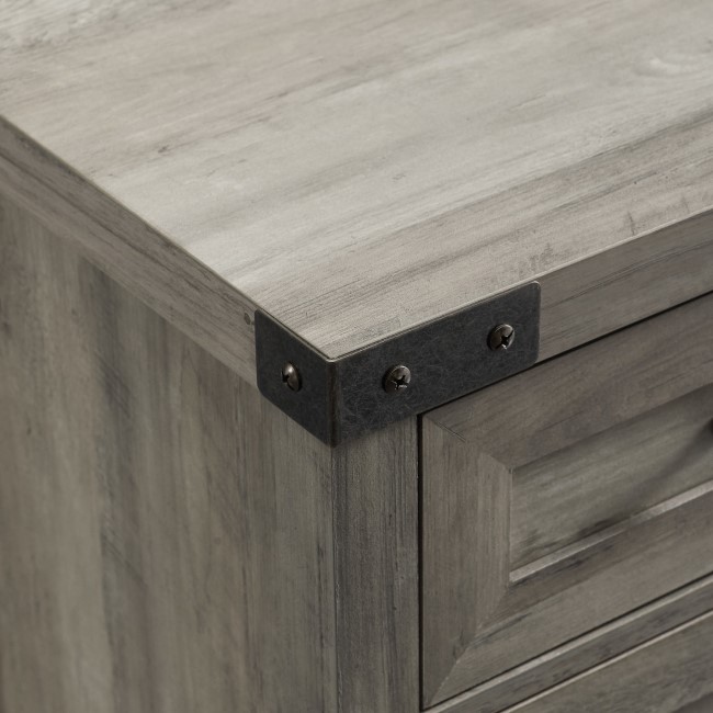 Grey Wooden Sideboard with Double Door & Drawers 