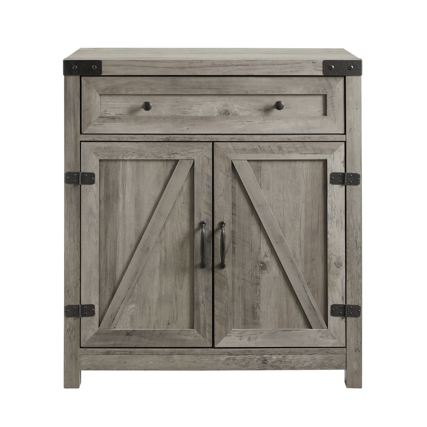 Grey Wooden Sideboard with Double Door & Drawers - Furniture123