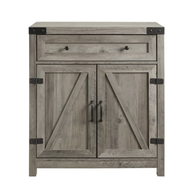 Grey Wooden Sideboard with Double Door & Drawers 