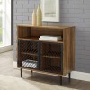 Small Walnut Display Cabinet with Black Doors - Foster