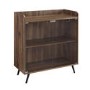 Dark Walnut Drinks Cabinet with Shelves & Stemware Rack 