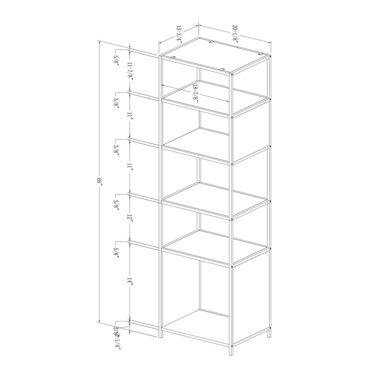 Dark Walnut Tall Bookcase