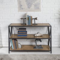 Wood Low Bookcase with Metal Frame - Foster Wood Low Bookcase with Metal Frame - Foster
