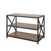 Wood Low Bookcase with Metal Frame - Foster